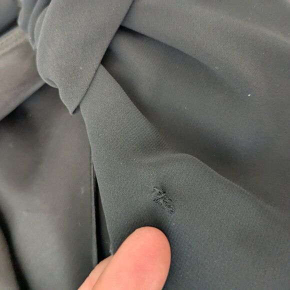 Cache Prom Dress Maxi Gown 12 Black Satin Glam Vintage 90s Y2K Cowl Fairy Goth - Picture 10 of 10